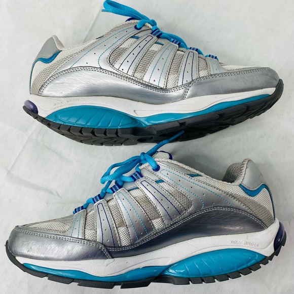 Skechers Shape-Up White Blue Athletic Shoes - Picture 2 of 11